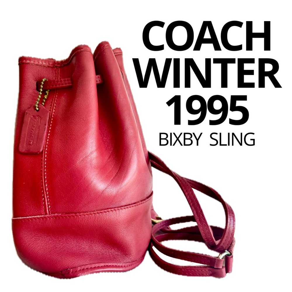 1995 Vntg Coach Red Bixby Sling Bag